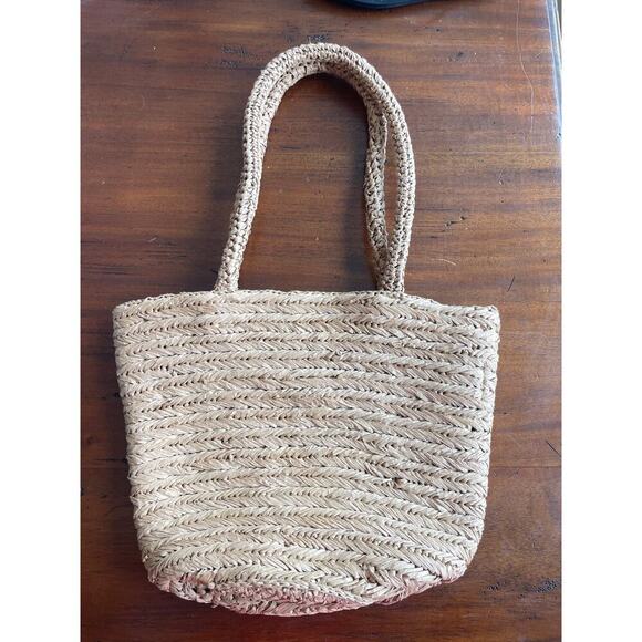 J.Crew Malta Handwoven Straw Bag Medium Boho Beach Tote New - Picture 5 of 5